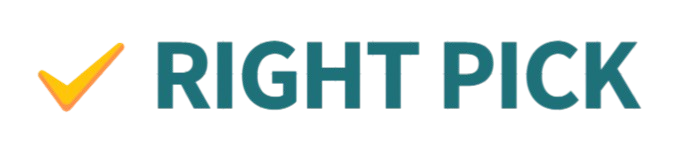 Logo for RightCheck, with a golden yellow checkmark icon to the left of the text. The text is a modern sans-serif font in a dark teal color. Clean, professional logo on a transparent background.